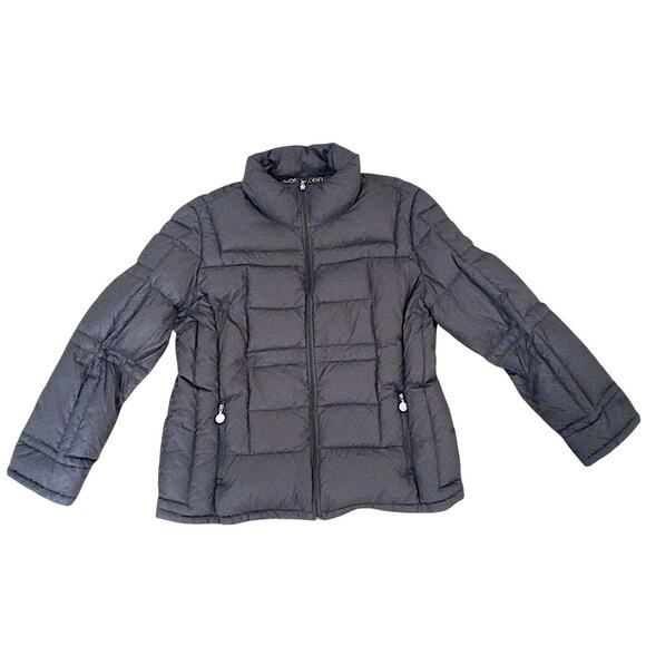 Calvin Klein DUCK DOWN Packable Puffer Jacket Women XXL Gray Lightweight Premium - Picture 7 of 16